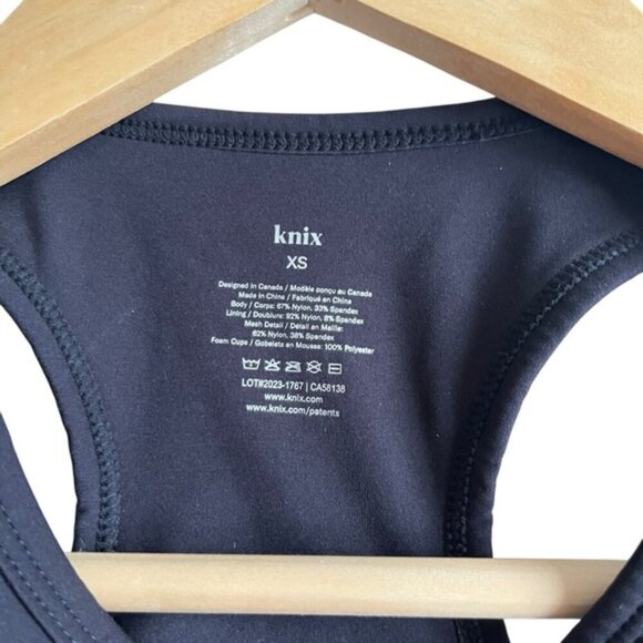 Knix Momenta Racerback Sports Bra XS Black - Picture 6 of 9